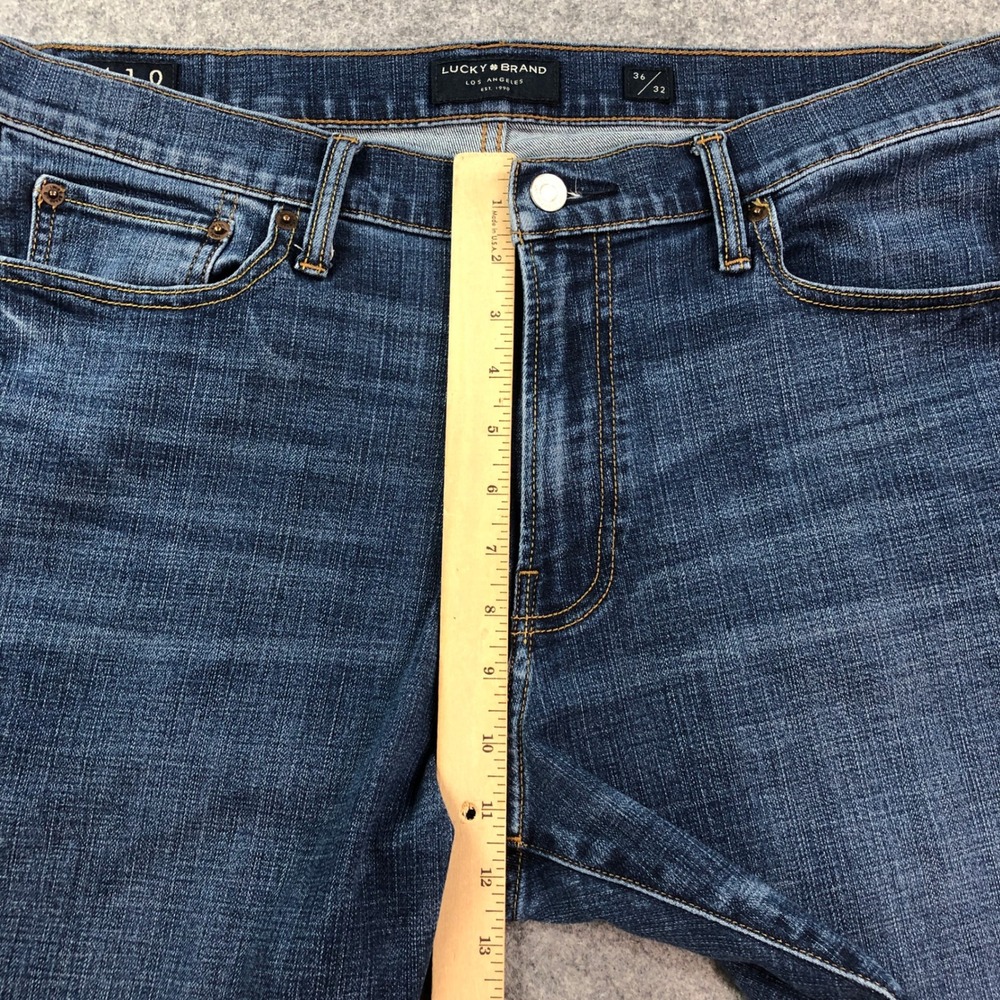 Lucky Brand 410 Mens Jeans 36x32 (fits 38x31) Blue Athletic Slim Medium Wash - Picture 11 of 16